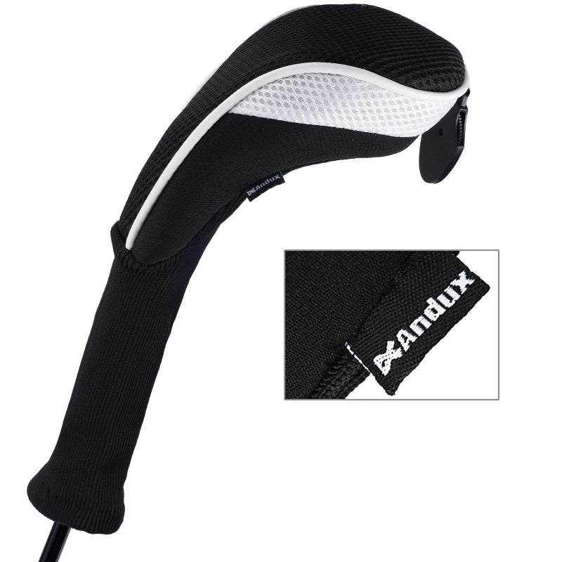 Andux 4 Pack Long Neck Golf Hybrid Club Head Covers Dial No. Tag CTMT-01 Black/White - Image 5